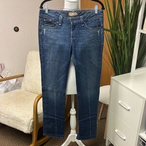 PAIGE Dark Blue Straight Leg Jeans